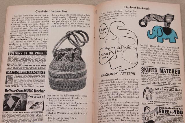 early 1950s vintage Workbasket needlework pattern magazines, 30+ back issues