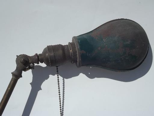 early industrial vintage work light/helmet shade antique solid brass