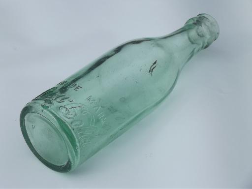 early vintage straight sided Root glass Coca-Cola bottle, Rochelle Ill.