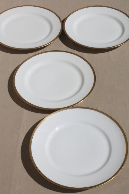 encrusted gold wedding band china plates, pure white Limoges porcelain ...