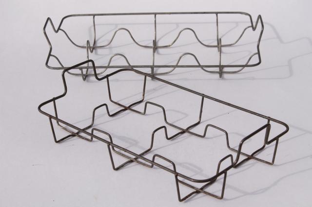 farmhouse vintage wire dish racks for plates or bottles, large & small drying rack set