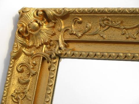 faux gold ornate french rococo vintage plastic frame mirror