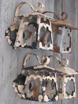 flowered lanterns vintage porch entry way lights, wall sconce lamps
