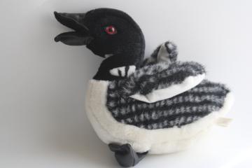 fuzzy plush loon, realistic toy bird stuffed animal