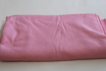 girly pink poly knit thermal fabric w/ waffle texture for retro tshirts, 1990s vintage