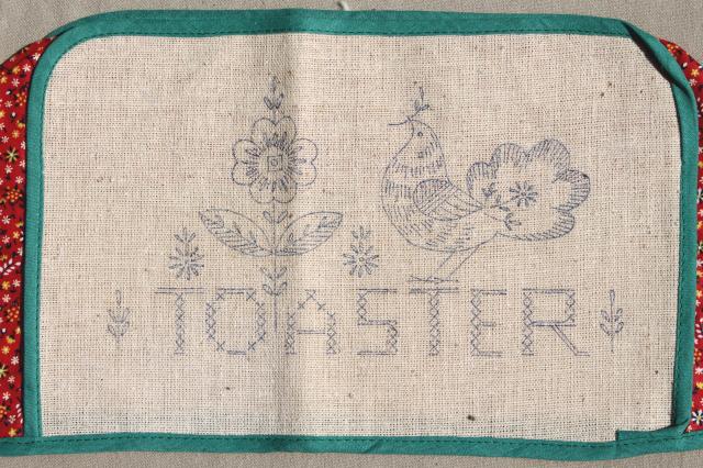 granny chic vintage cotton print toaster cover to stitch, kitchen linens to embroider