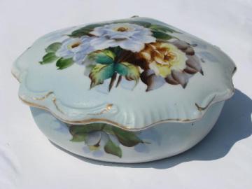 hand-painted Japan, vintage china dresser or vanity box for jewelry or trinkets
