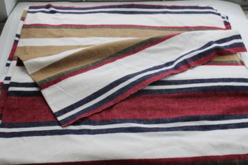 heavy cotton flannel fabric w/ camp blanket stripe for chore coat lining, work shirts