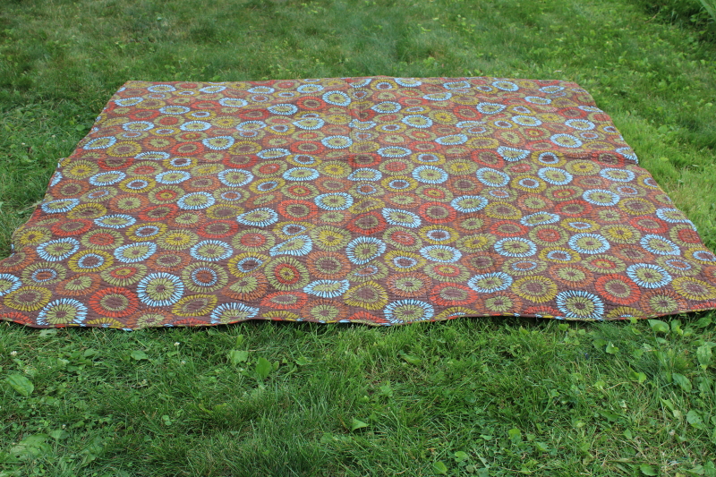hippie style starburst flower print cotton kantha quilt, king size bedspread