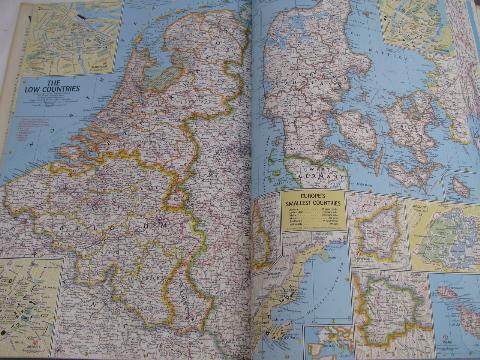 huge 1975 edition world map atlas, old National Geographic maps