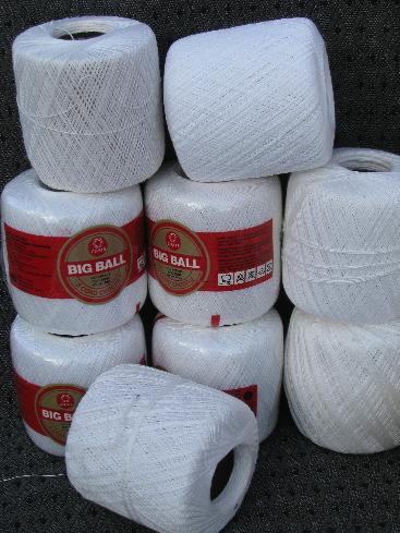 huge lot vintage cotton crochet thread, different weights, 70+ balls
