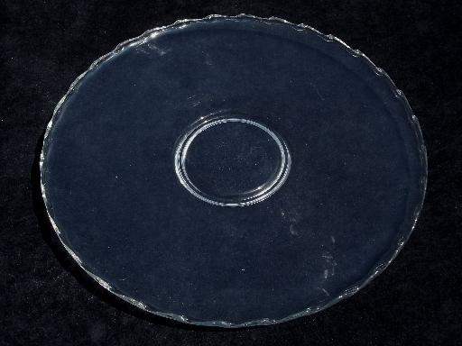 huge round cake / torte plate, vintage Century Fostoria pattern glass