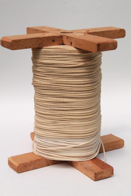huge spool of grubby old cotton cord, light rope texture string for macrame yarn