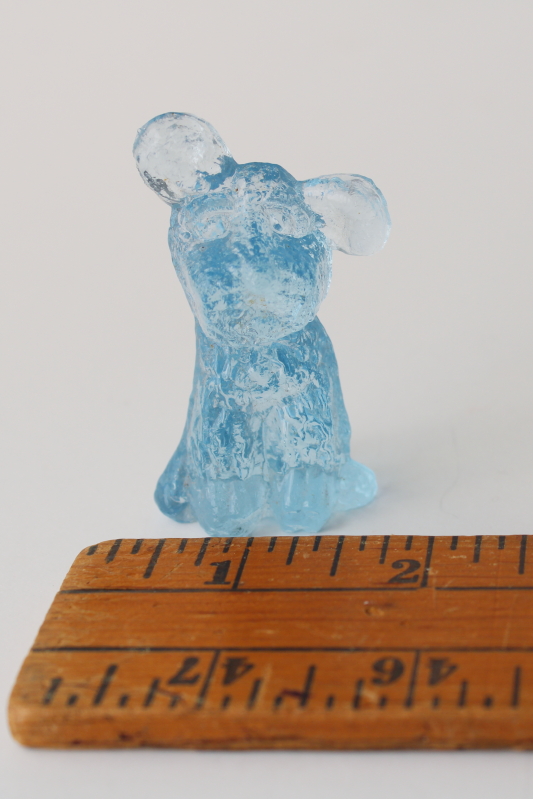 ice blue glass dog figurine, mini paperweight cocker spaniel Fenton or Boyds Skippy