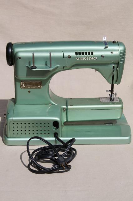 industrial vintage Viking Husquvarna 21E sewing machine, free arm w/ manual & case Sweden