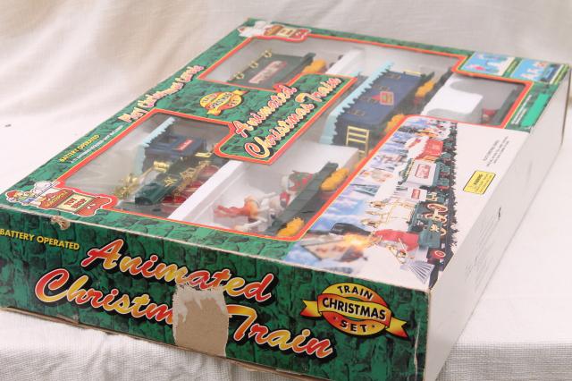 large Santa Claus train, working plastic electric train for Christmas village or under the tree