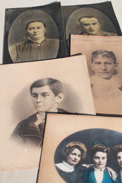 large antique photos, early photography vintage photo portraits collection