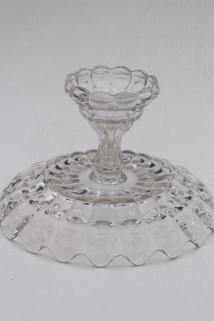 large compote bowl EAPG vintage pressed glass, Dalzell Priscilla moon & stars