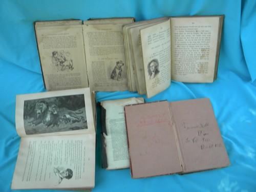 large lot of antique 1800s school books one room schoolhouse vintage