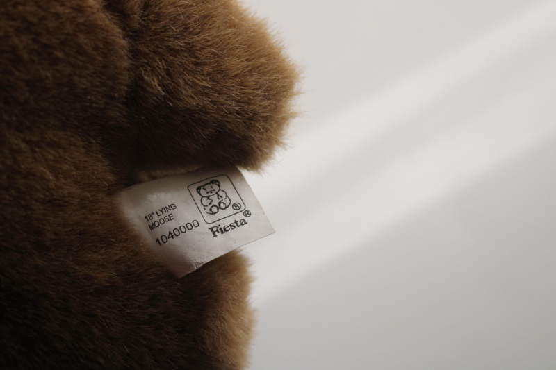 large moose plush toy, Fiesta realistic stuffed animal w/ leather like hoofs