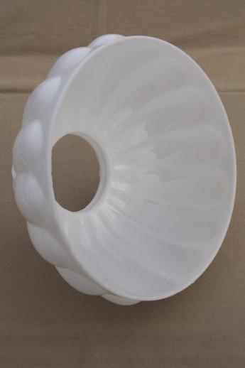 large white milk glass lamp shade for student lamp, melon ribbed glass lampshade 