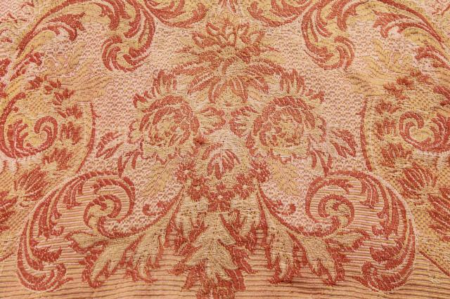 long antique brocade woven cotton runner, drape or lounge cover w/ tassels, bohemian hammock!