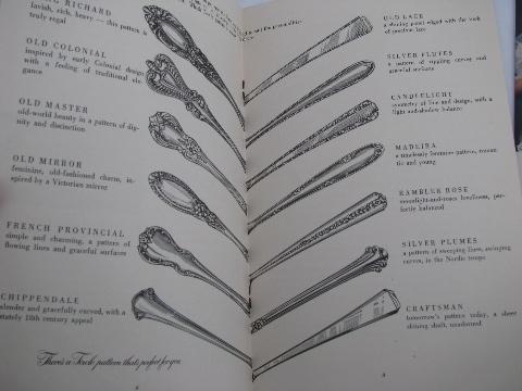 lot 30s / 40s vintage sterling & silverplate flatware pattern advertising catalogs