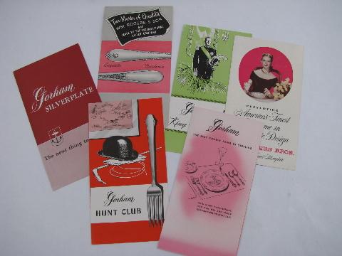 lot 30s / 40s vintage sterling & silverplate flatware pattern advertising catalogs