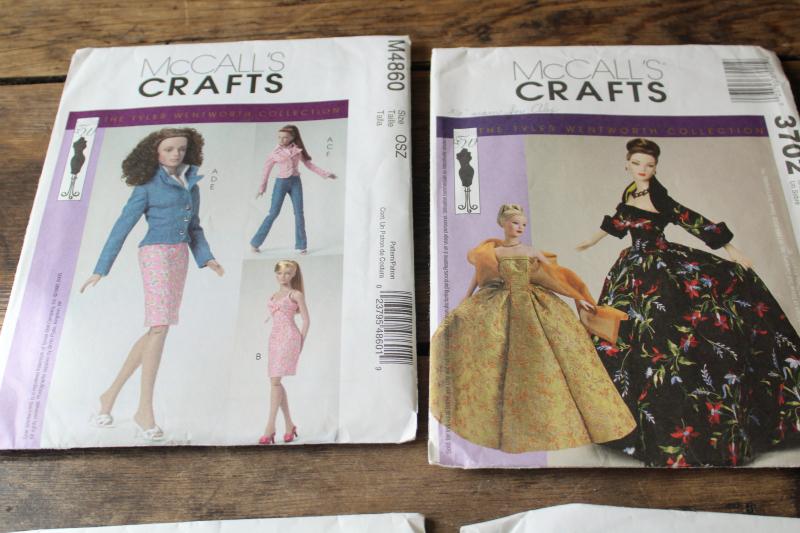 lot McCalls Craft sewing patterns, doll clothes for Tyler Wentworth 16 inch fashion doll