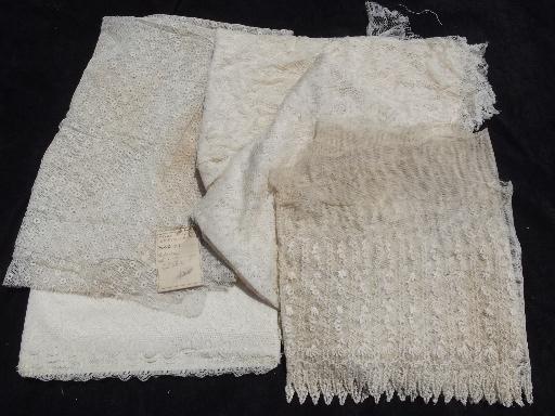 lot antique and victorian vintage lace fabric and wide flounce edgings