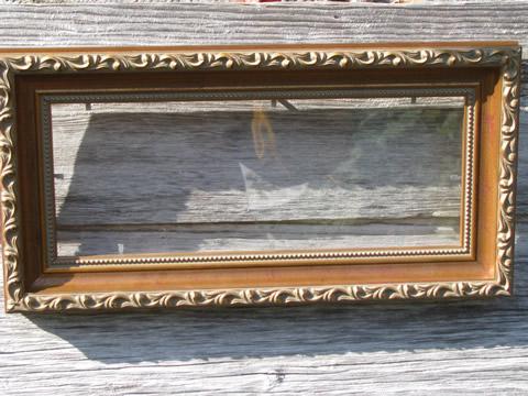 lot antique gold ornate florentine picture frames, old and vintage prints