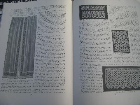 lot antique needlework booklets, vintage crochet lace edging patterns