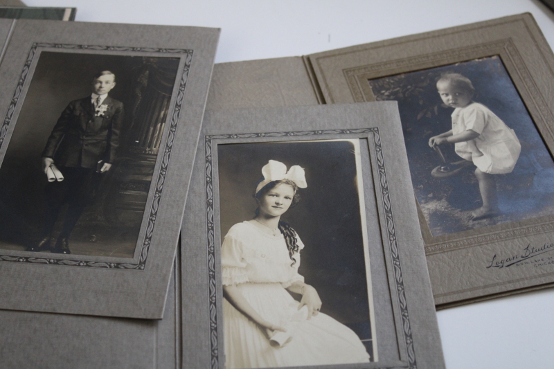 lot antique vintage black white photos cabinet cards, family photos portraits 1900 through 1940s