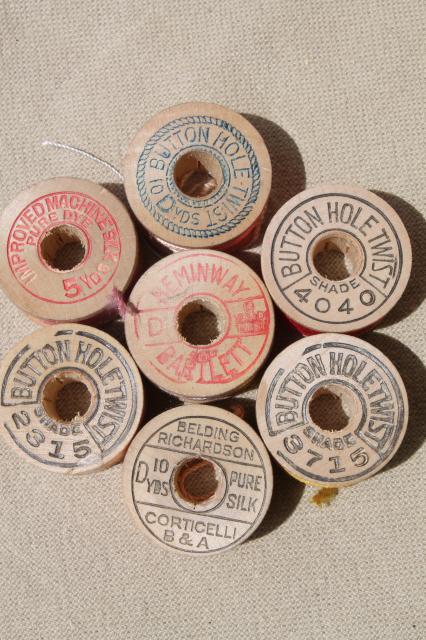 lot antique vintage pure silk buttonhole twist embroidery sewing thread