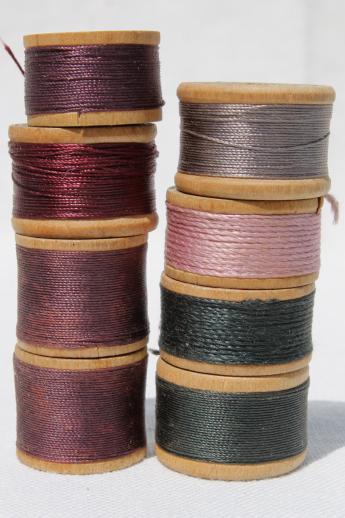 lot antique & vintage pure silk embroidery sewing thread, silk buttonhole twist