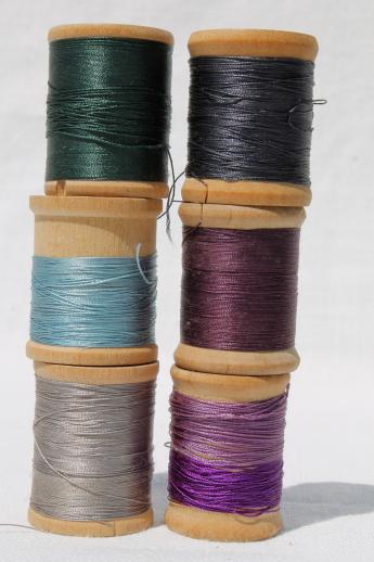 lot antique & vintage pure silk embroidery sewing thread, silk buttonhole twist