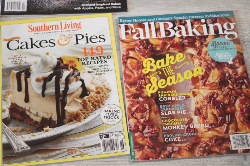 lot baking magazines, back issues Bake From Scratch, Southern Living Cakes  Pies specials