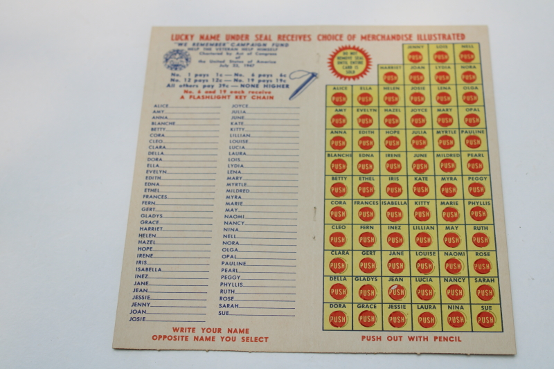lot collectible vintage promotional advertising punch cards, prize winning game
