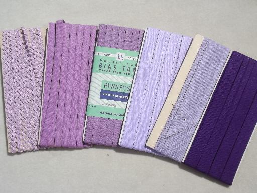 lot cotton seam tape & quilt  binding, vintage sewing trim, all colors!