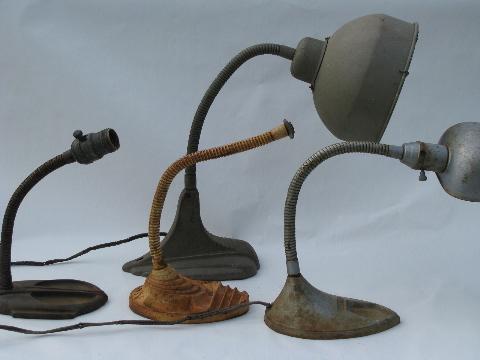 lot deco industrial machine age desk light / lamp parts