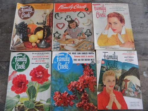 lot mid century 50s and 60s Family Circle magazines advertising etc