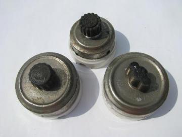 lot of 3 antique architectural & industrial rotary light switches, General Electric & Arrow