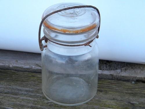 lot of 6 antique 1 pint Ball & Atlas glass mason jars, 1908 vintage