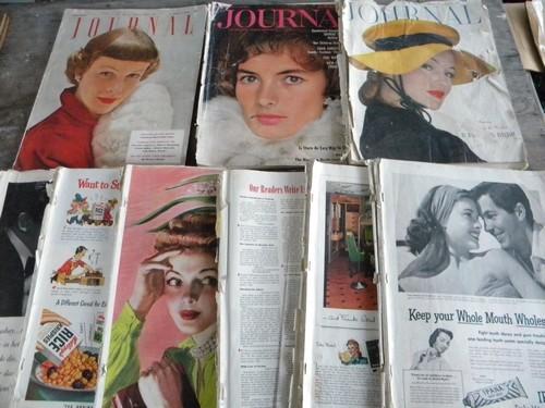 lot of WWII vintage Ladies Home Journal magazines graphics/advertising