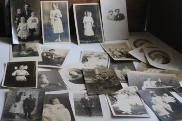 lot of early 1900s vintage real photo postcards all people, old antique portrait photography