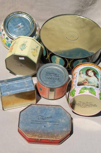lot of fancy vintage tins - Kate Greenaway tin, tea tins, biscuit tins, sweets tins 
