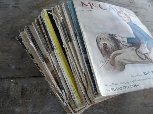 lot of old 1940s McCall's magazines graphics and vintage advertising