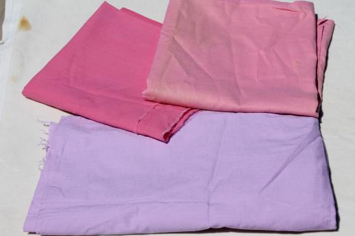 lot of vintage 36 wide cotton fabric solids, solid colors for quilting etc.