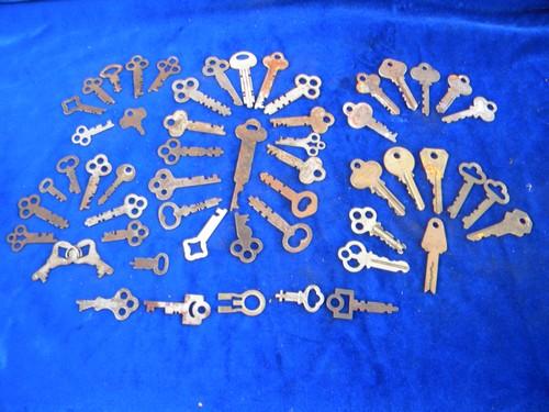lot of vintage old unusual box, chest & padlock keys