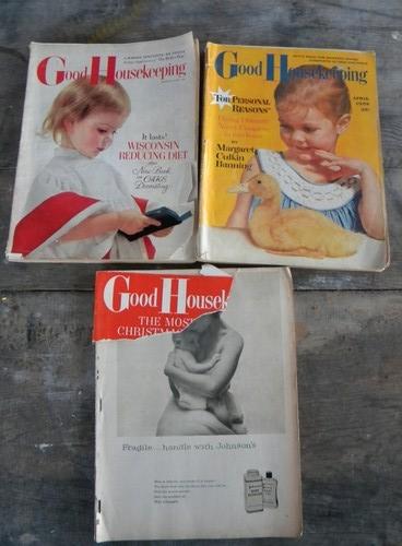 lot old 1950s Good Housekeeping magazines vintage graphics/advertising